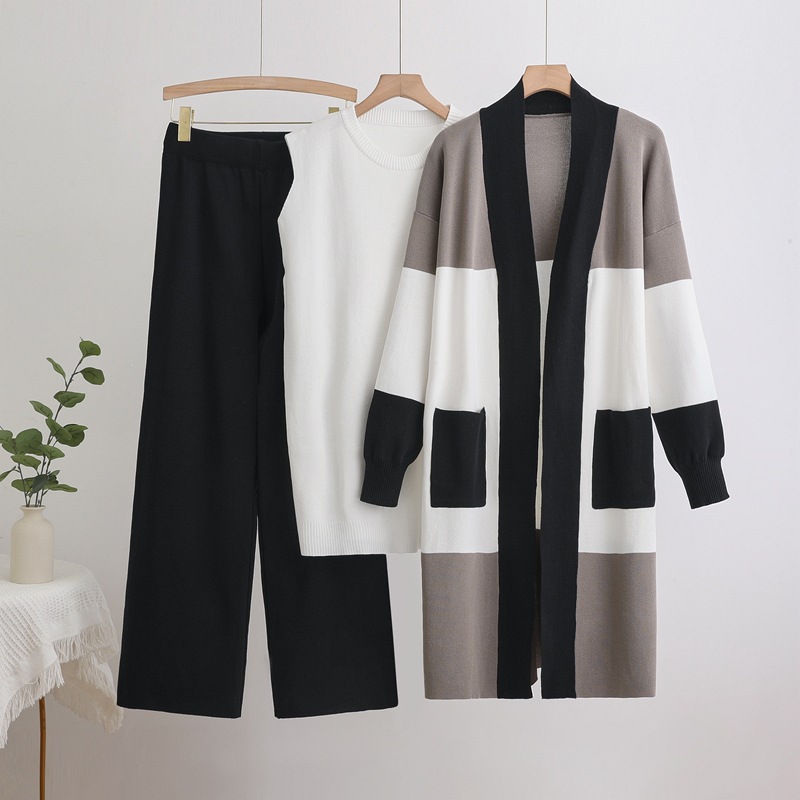 Sewing Vest - Women Knit Three Piece Pant Sets